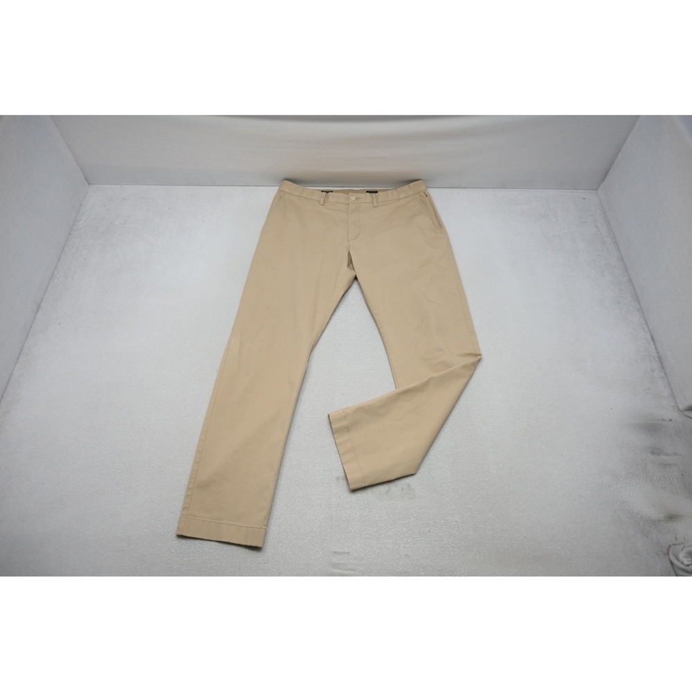 J.Crew Thompson Flex Chino Pants Mens 36x32 Beige Slim Straight Stretch EUC